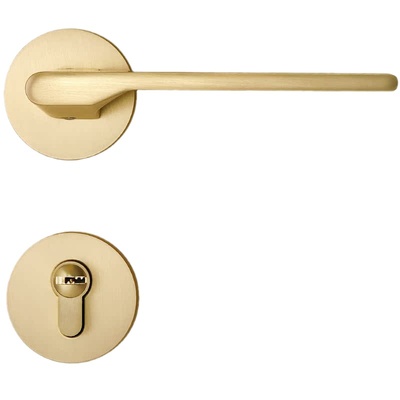 拉丝金卧室门锁磁吸家用木门锁