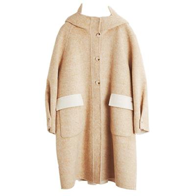 卡其色中长款毛呢外套ELLE