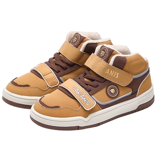 泰兰尼斯童鞋冬季新款儿童板鞋男童休闲鞋加绒保暖时尚校园鞋防滑