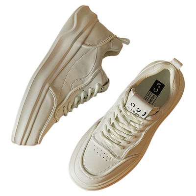 卓诗尼男鞋秋季新款潮流厚底增高休闲板鞋运动百搭男士小白鞋