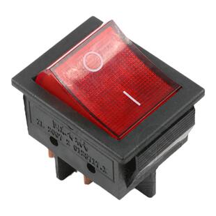 KCD2船型开关30A大电流四脚两档 红灯电焊机取暖器电源开关紫铜脚