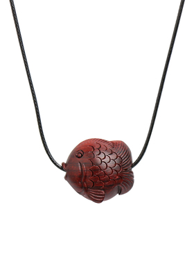 文艺复古黑檀木小鱼简约百搭项链