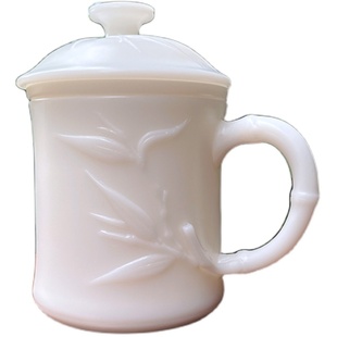 【冰种办公杯】郭志保素烧不上釉，德化高端茶水分离泡茶杯310ml