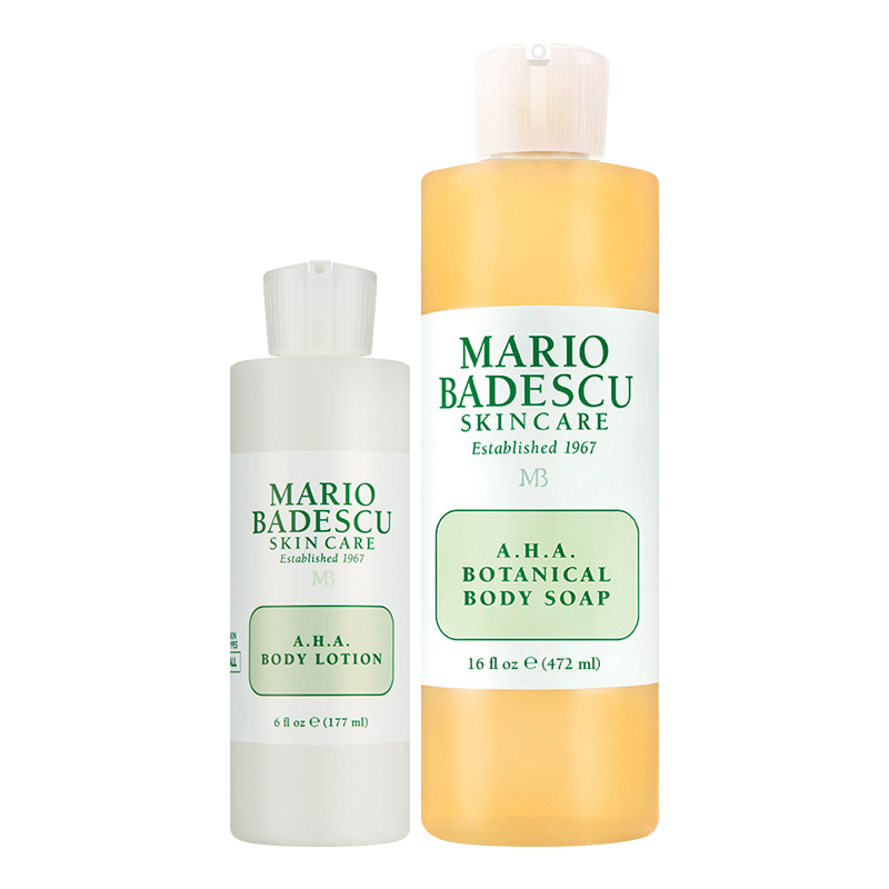 Mario Badescu10%果酸身体乳沐浴露套装改善鸡皮粗糙保湿滋润