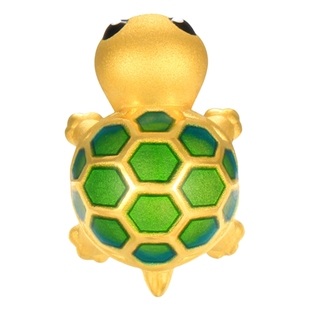 潮宏基富甲天下黄金串珠足金转运珠3D硬金珐琅乌龟闺蜜女 X6L