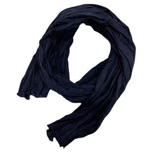 棉麻围巾春夏薄款长条褶皱纯色丝巾百搭时尚护颈围脖气质文艺