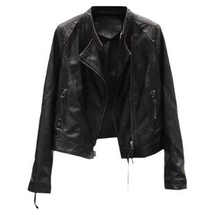 绝美巨好看米色皮衣外套女短款2026春季新款立领小个子皮夹克女款