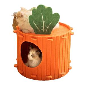 胡萝卜猫窝四季通用毛毡猫窝