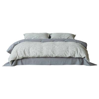 芮夫棉麻纯棉四件套简约花卉原创