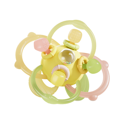 贝博氏曼哈顿手抓球婴儿硅胶可啃咬牙胶小月龄宝宝玩具0到6个月