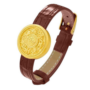 正品金包银万福八宝罗盘手表手链女款999足金首饰送老婆女友礼物X