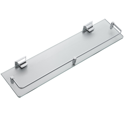 卫生间厕所镜前下浴室用品钢化玻璃置物架打孔铜洗漱台层板隔板