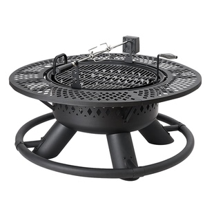 户外烧烤炉家用烤火炉围炉煮茶柴火取暖炉庭院篝火盆别墅烤火桌