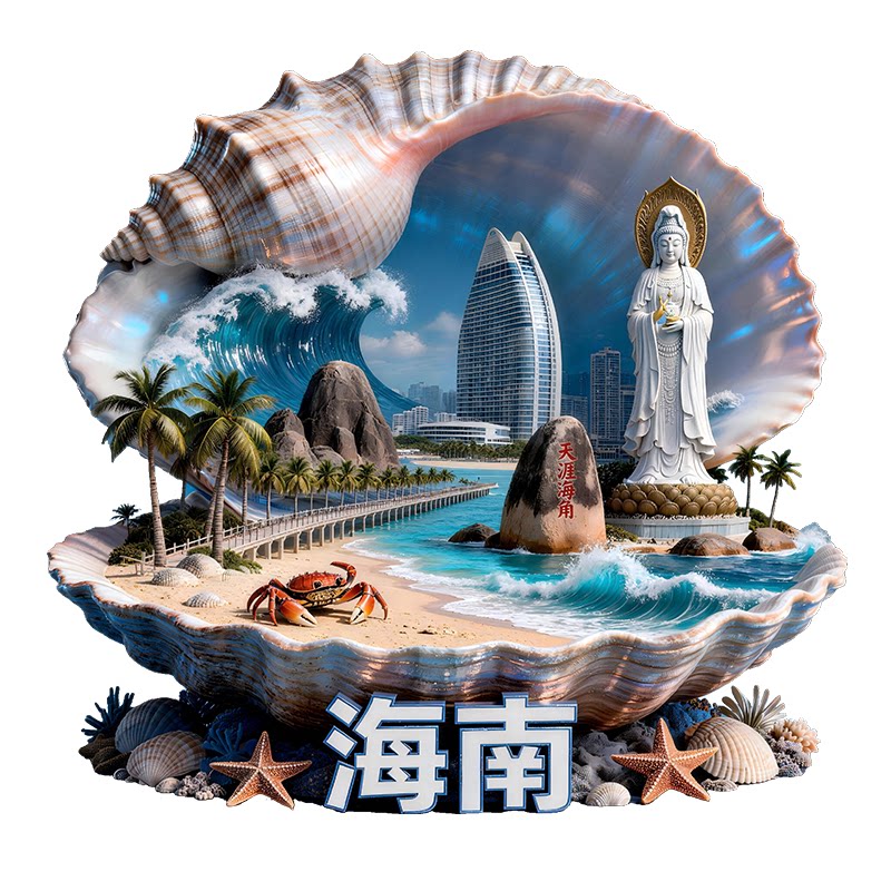 海南文创南海观音冰箱贴纪念