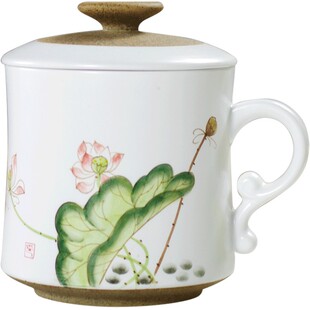 茶杯陶瓷家用带盖景德镇手绘过滤泡茶杯办公室水杯个人杯茶具定制