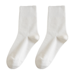 无骨袜子女透气白色中筒袜夏季薄款长筒堆堆袜百搭月子袜纯色棉袜