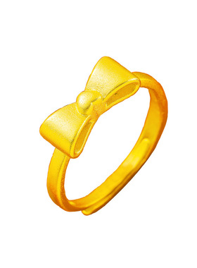 新款越南沙金转运福字女戒指环狐狸简约戒指开口可调节久不掉色