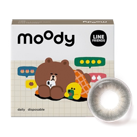 moody美瞳蓝色日抛彩色隐形眼镜10片