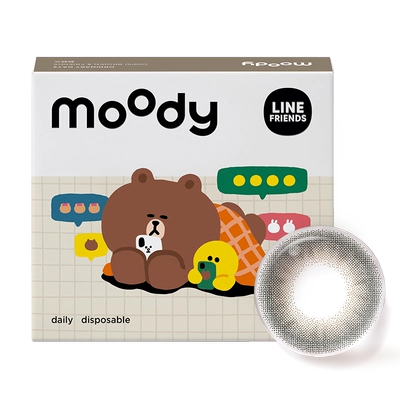 [清仓]moody美瞳蓝色日抛随心搭系列高光彩色隐形眼镜10片装