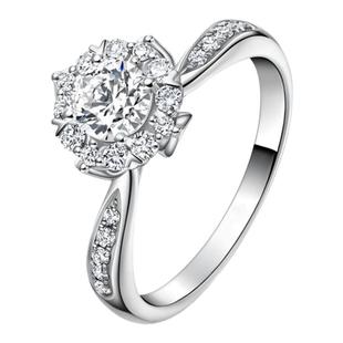 TopMiya【培育】人工钻戒戒指河南人造钻石灿若星辰一克拉真钻女