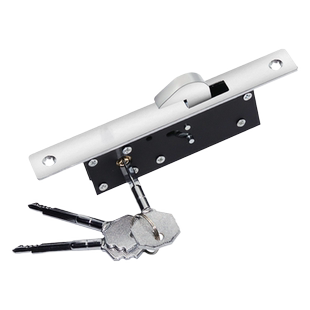 铝合金门锁有框玻璃门锁铝合金移门勾锁地锁推拉门锁钩锁黑色锁