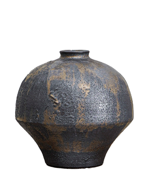 日式侘寂圆钵花器高端插花神器