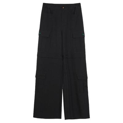 谜底休闲裤女春新款工装风时尚大口袋百搭直筒长裤241MK0083