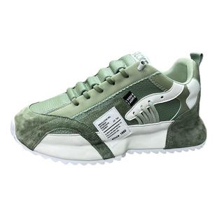 欧洲站厚底阿甘鞋男秋冬新款加绒保暖皮面运动休闲棉鞋大码老爹鞋