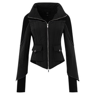 uhot/诱货黑色连帽修身鹅绒上衣短款廓形轻盈保暖25新款UWWW2W440