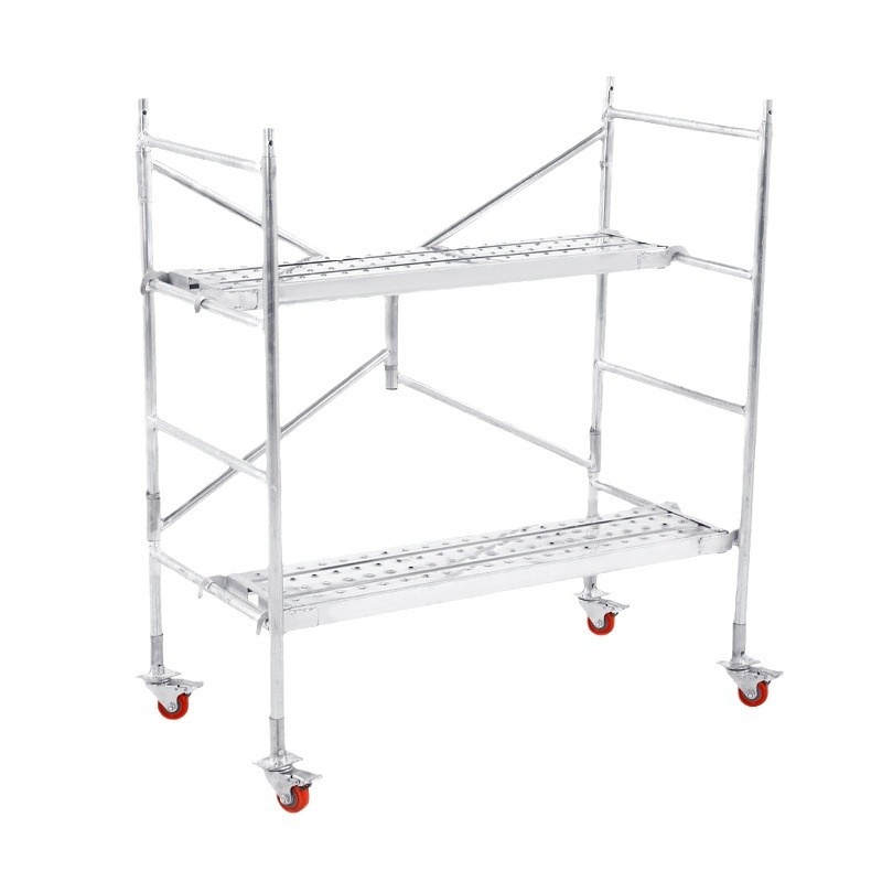 房屋室内外装修折叠拉杆斜带移动踏板撑刹车建筑工地宽脚手架脚轮