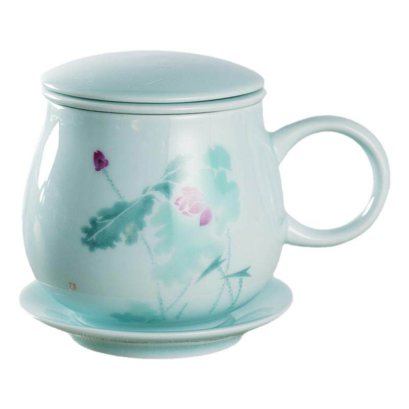 陶瓷茶杯滤茶杯茶水分离过滤个人专用水杯女士男士喝茶杯子泡茶杯