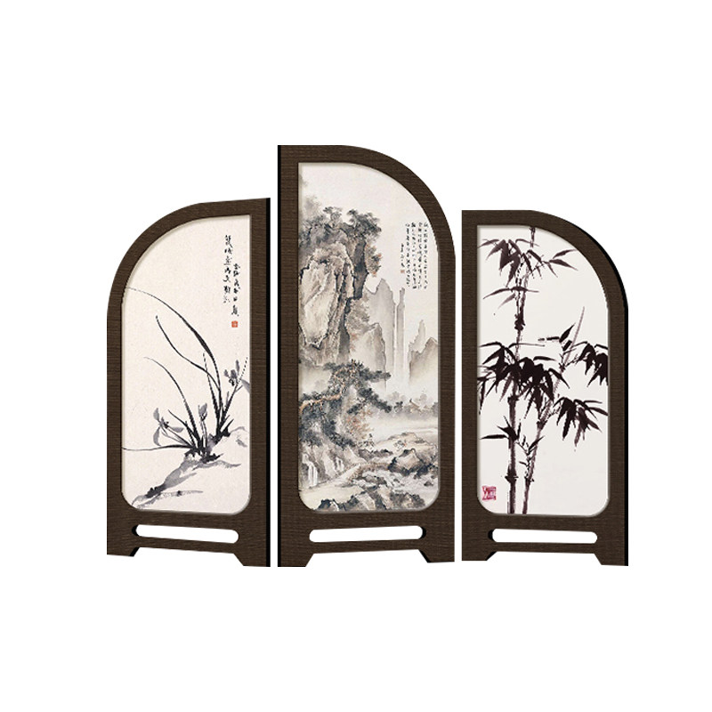 新中式小屏风桌面摆件古风茶几书桌家居好物书房装饰品摆画