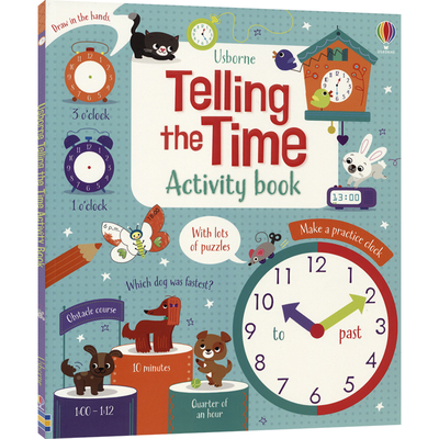 Usborne Telling the Time Activity Book(Maths Activity Books) 时间认知活动书 少儿数学启蒙 时间概念 英文原版进口儿童图书