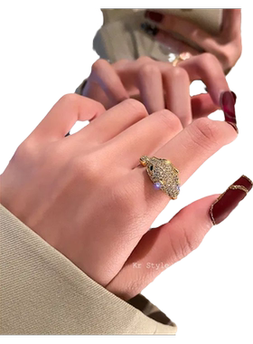 豹子戒指情侣对戒开口轻奢时尚女