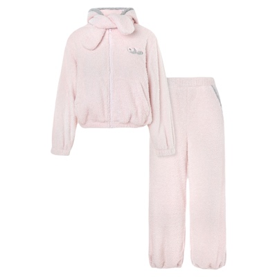 tbh野兽派可丽绒连帽短卫衣套装