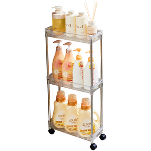 可伸缩宽度14-20cm浴室夹缝收纳柜卫生间马桶边缝隙置物架窄推车