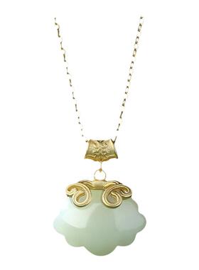 vana和田玉纯银女清新复古项链