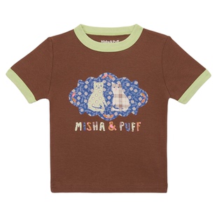 Little现货 Misha Puff SS26儿童男女宝印花短袖T恤长裤pima棉