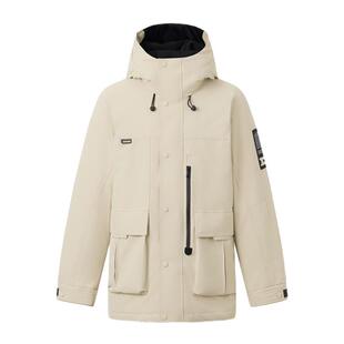 POLOWALK男式羽绒服厚款冬季新品90鸭绒工装风中长款连帽羽绒服