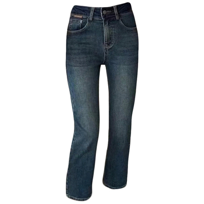 冬加厚绒修身显瘦女牛仔小直筒裤