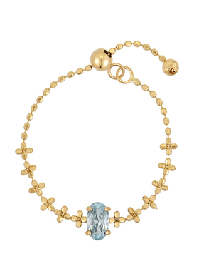 一撇一捺清透海洋14K金开口戒指