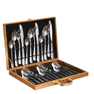 304不锈钢西餐餐具牛排刀叉盘子套装家用全套高档刀叉勺三件套