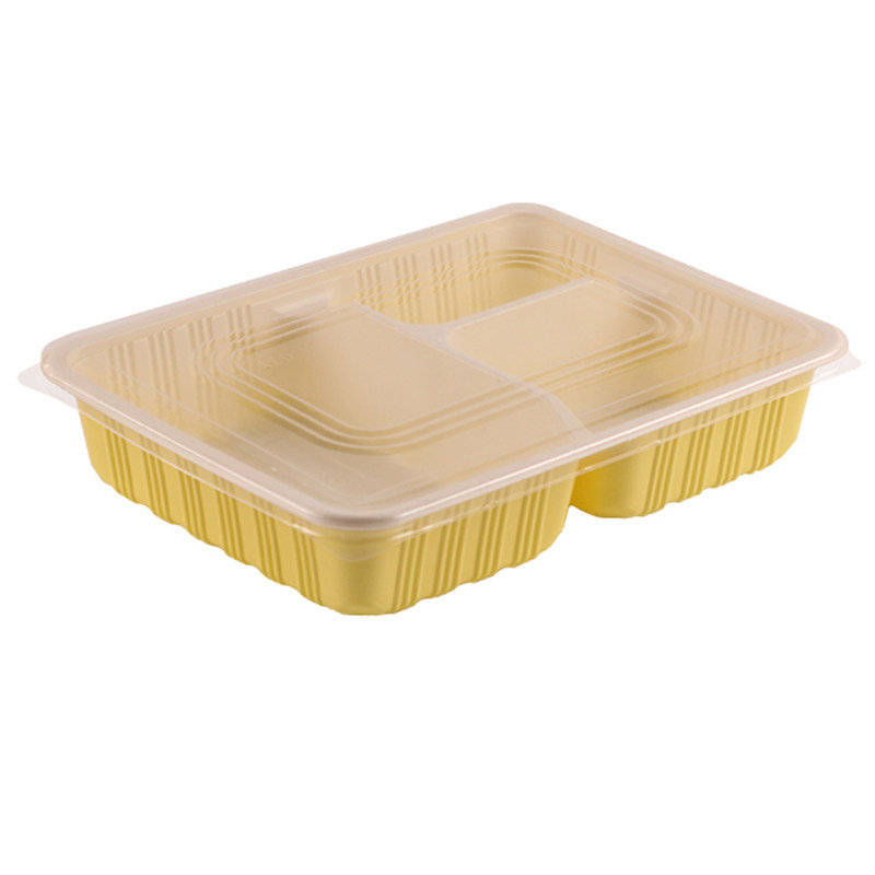 三格长方形食堂一次性餐盒