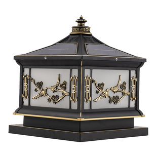 太阳能柱头灯中式围墙大门两侧庭院灯户外防水简约别墅大门柱子灯