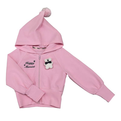 Qimoo淇木25秋季新款童装女童尖尖帽撞色绣花甜酷外套QSS3WC107A