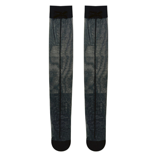 蝴蝶结丝袜女夏季超薄长筒袜性感黑丝法式袜子虾线条纹显瘦小腿袜