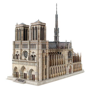 乐立方3D立体拼图成年大型拼装古建筑模型巴黎圣母院教堂礼物玩具
