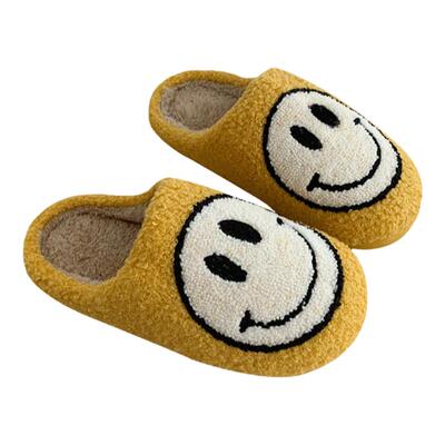 细细条可爱小狗情侣保暖防滑棉拖