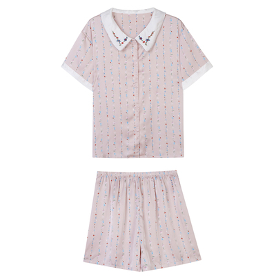 碎花翻领睡衣薄款可外穿家居服