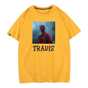 秀洛TRAVIS说错美式纯棉短袖T恤男女打底衫白色体桖内搭上衣半袖